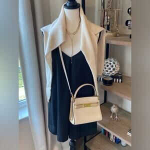 TOBI black dress tunic front pleat size small bohemian Scandi girl feminine